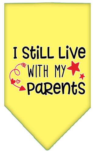 Still Live with my Parents Screen Print Pet Bandana Yellow Large